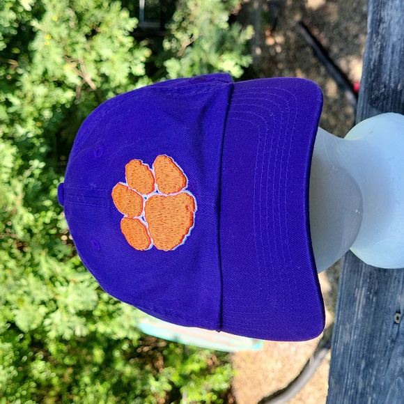 Deep purple Clemson baseball cap w embroidered orange paw - Picture 14 of 14